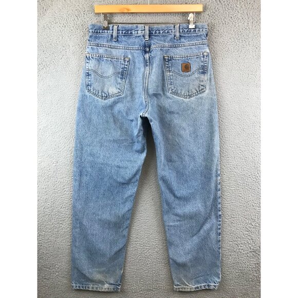 Carhartt Men's B17 Relaxed Fit Denim Blue Jeans 36x30 Distressed - Picture 1 of 8